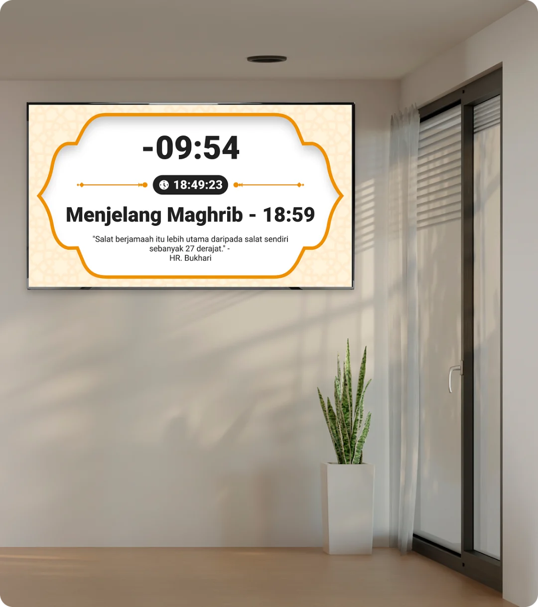 Ilustrasi penggunaan SholatDigital untuk masjid